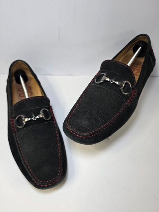 1901 Torino Perforated Black Suede Driving Shoe Men\'s 11 main image 8